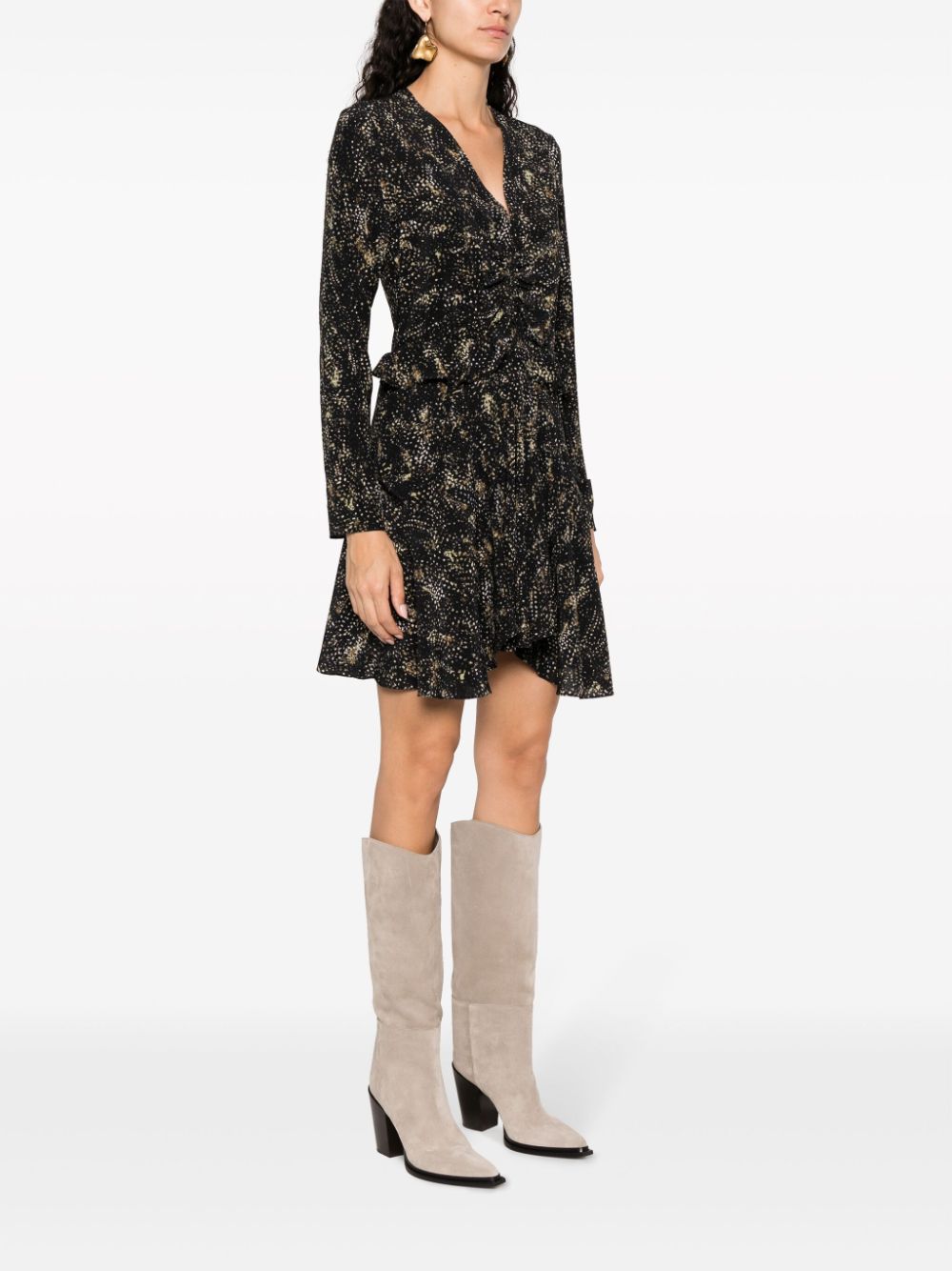 ISABEL MARANT V-neck printed silk dress Women