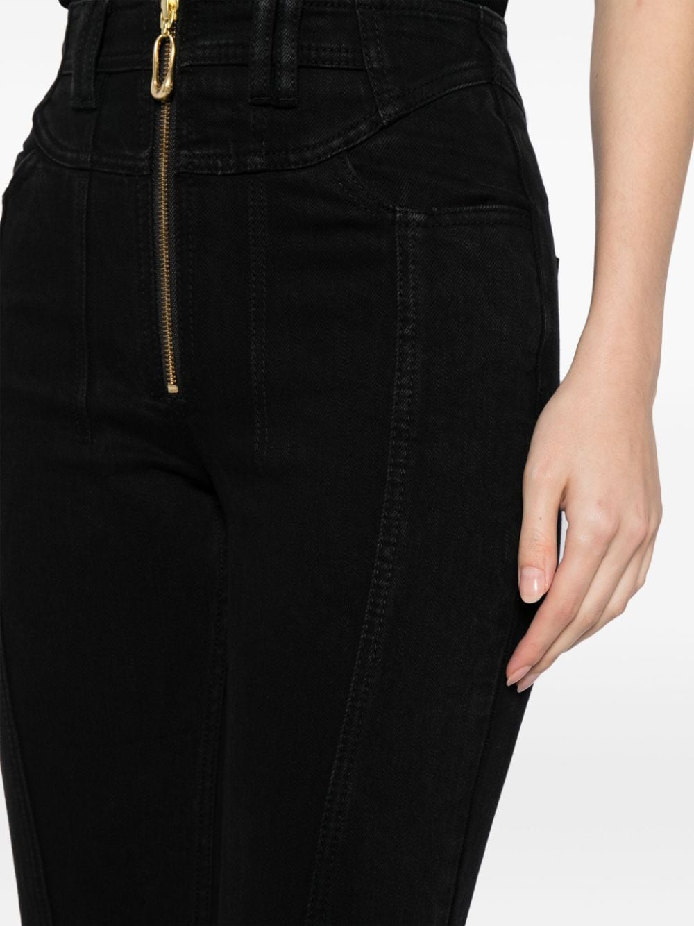 Shop Aje Lola High-waisted Flared Jeans In Black
