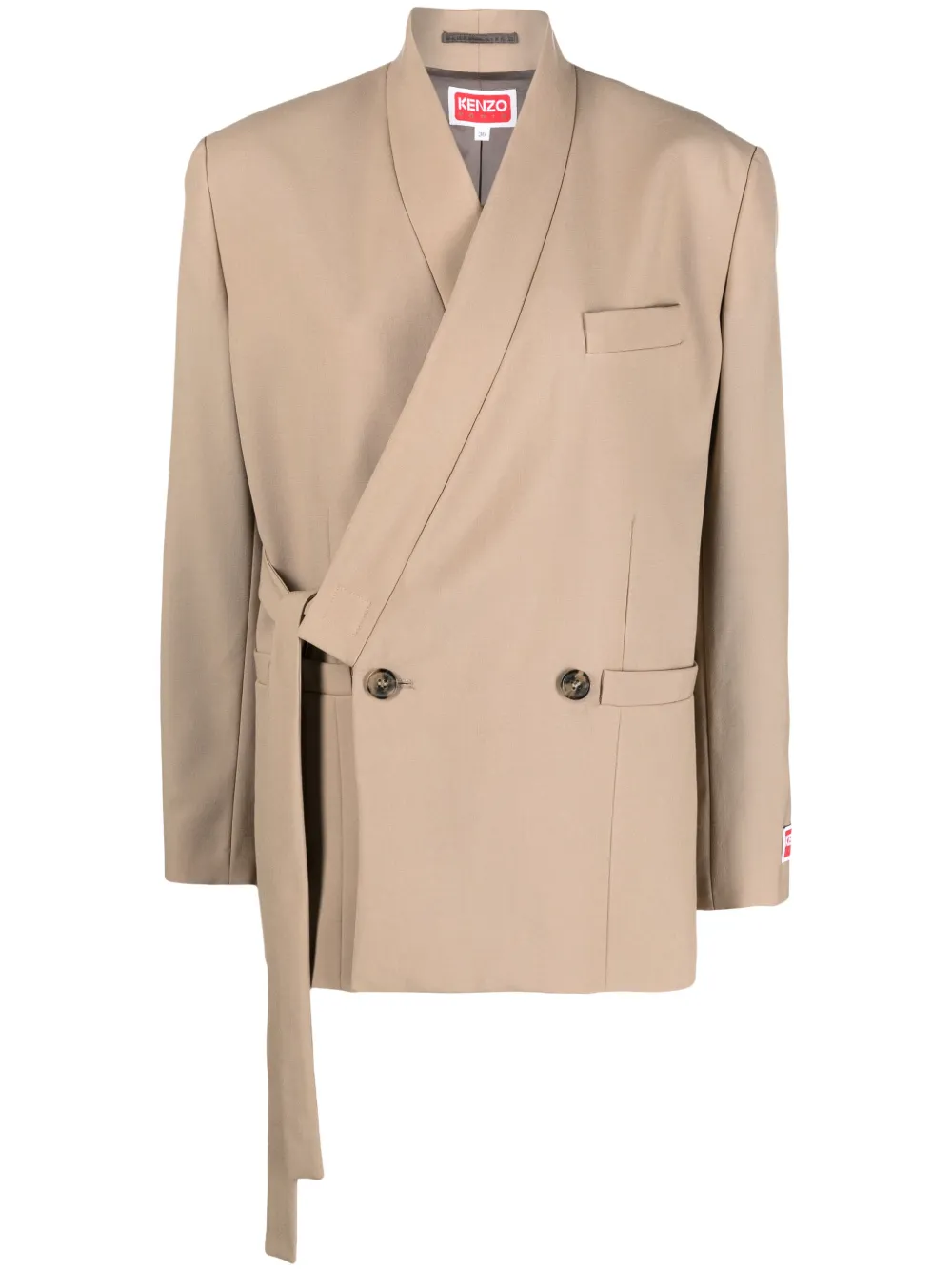 Kenzo Blazer met logopatch Beige