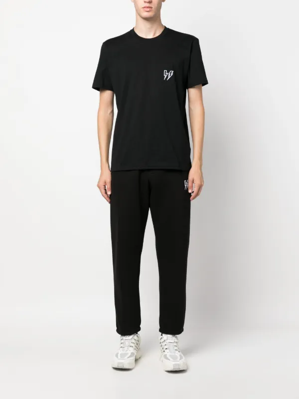 Neil Barrett Thunderbolt-embroidered Cotton T-shirt | Black
