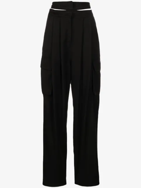 ANDREĀDAMO pleated cut-out cargo trousers