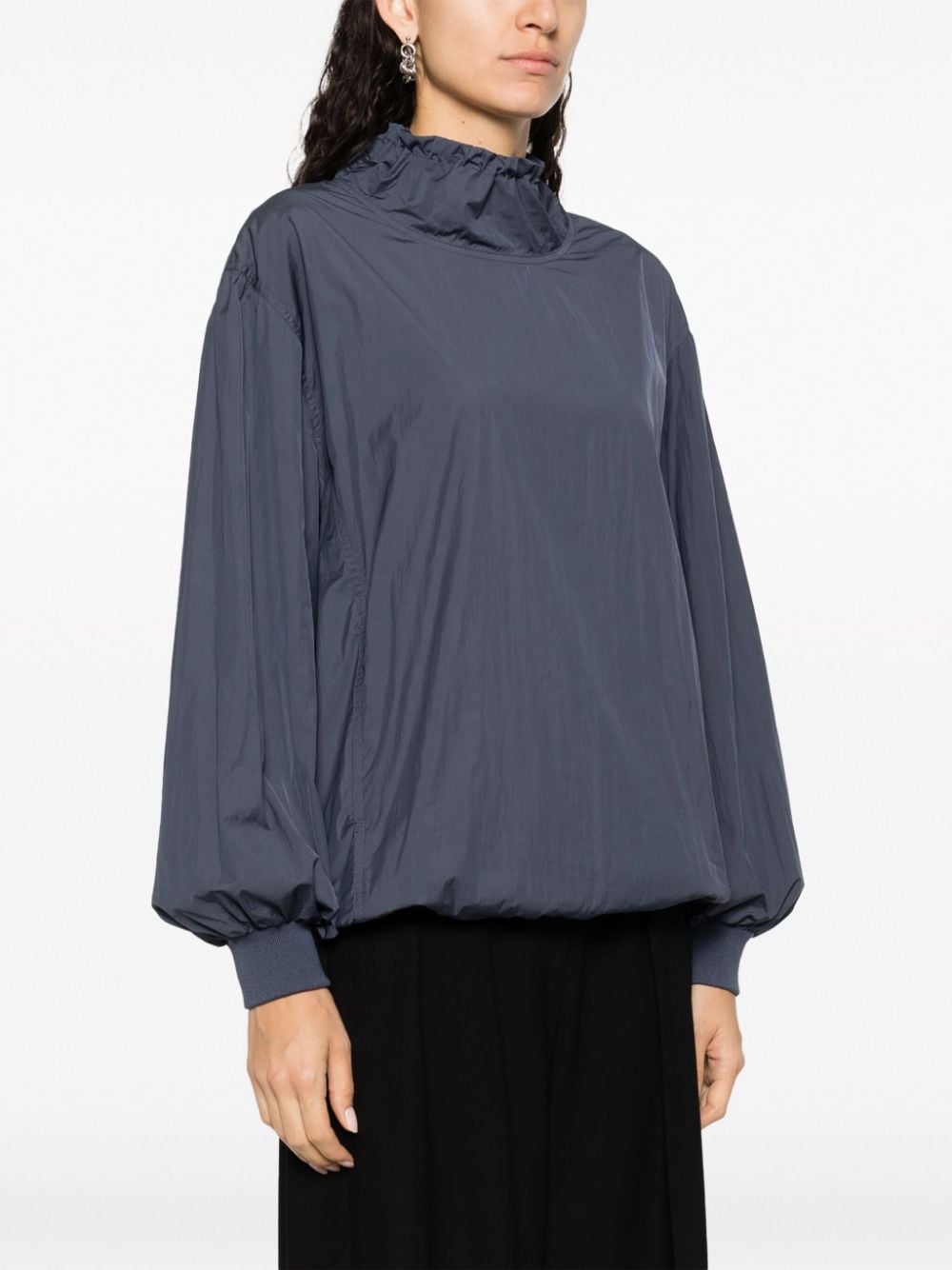 Shop Amomento Drawstring-neck Lightweight Jacket In Grey