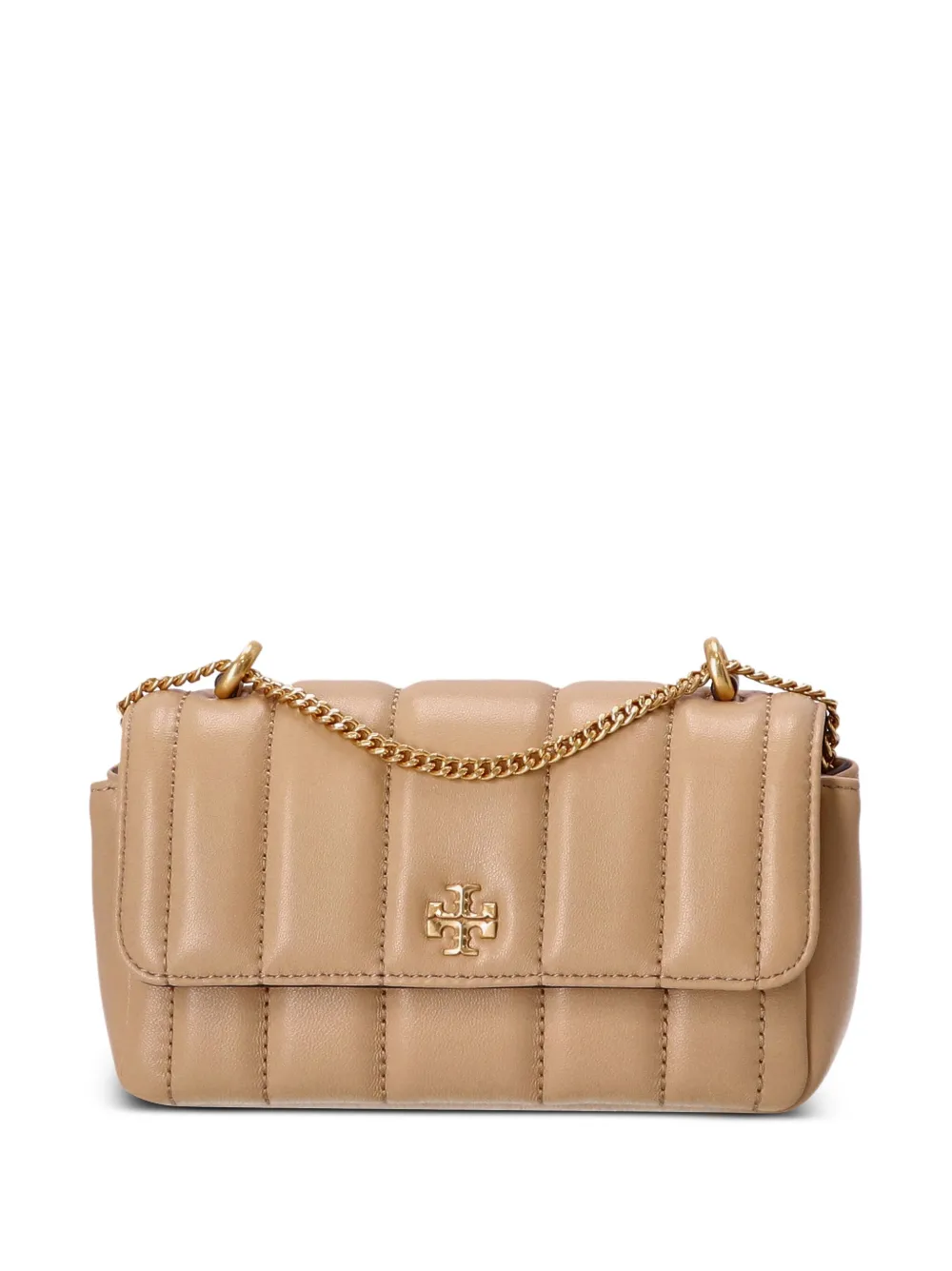 Tory Burch Mini Kira Flap Convertible Quilted Leather Shoulder Bag In Brown
