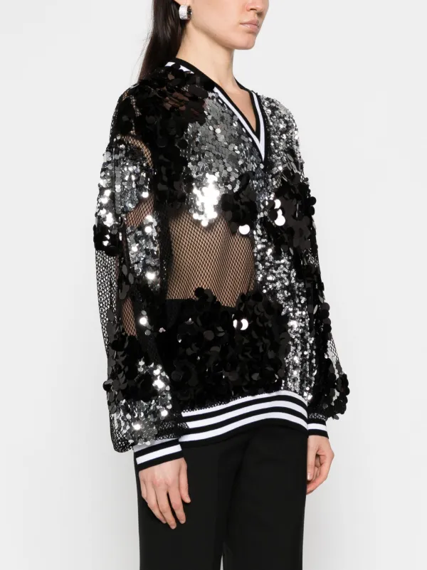 White sequin clearance sweatshirt