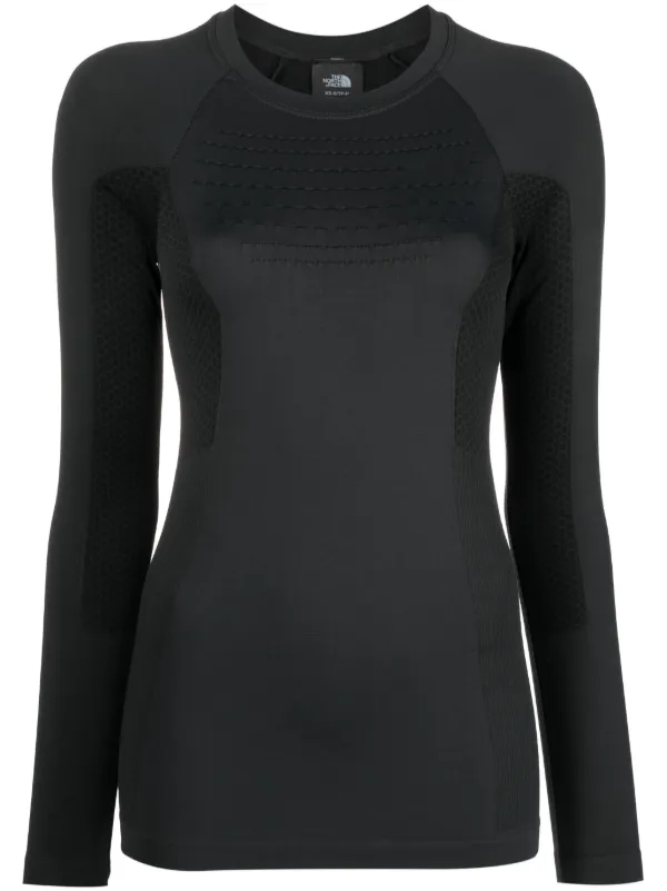 Black long sleeve north best sale face top