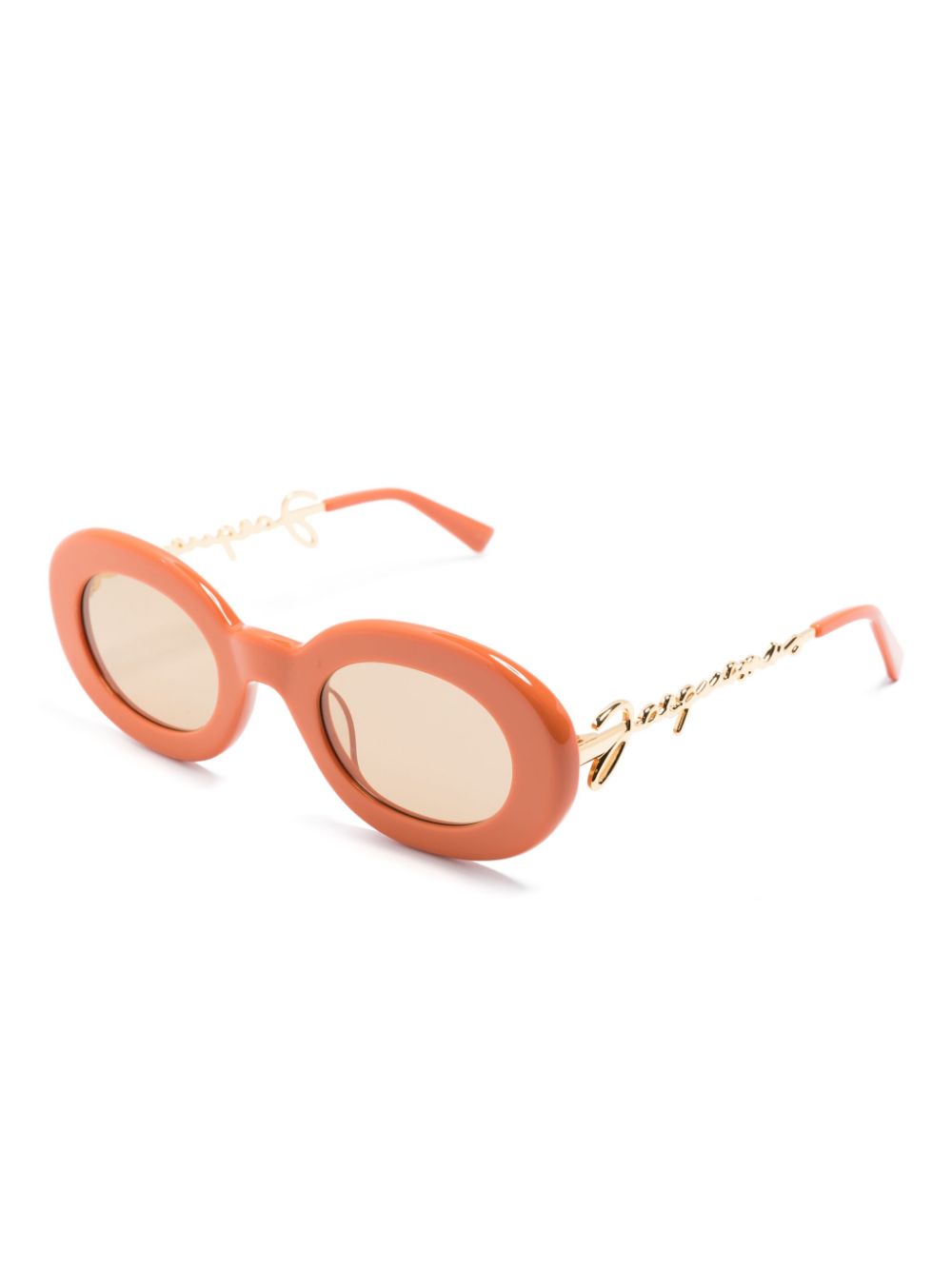 Jacquemus Les Lunettes Pralu zonnebril met rond montuur - Oranje
