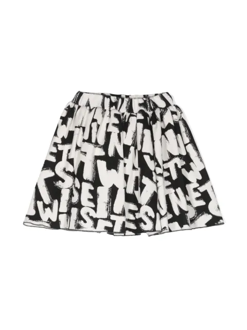 TWINSET Kids logo-print flared skirt