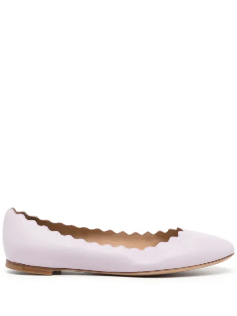 Chloé Lauren scallop-edge leather ballerina shoes