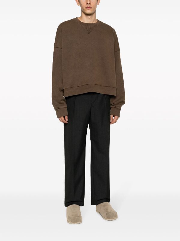 Drop Shoulder Crewneck - Brown – Hours