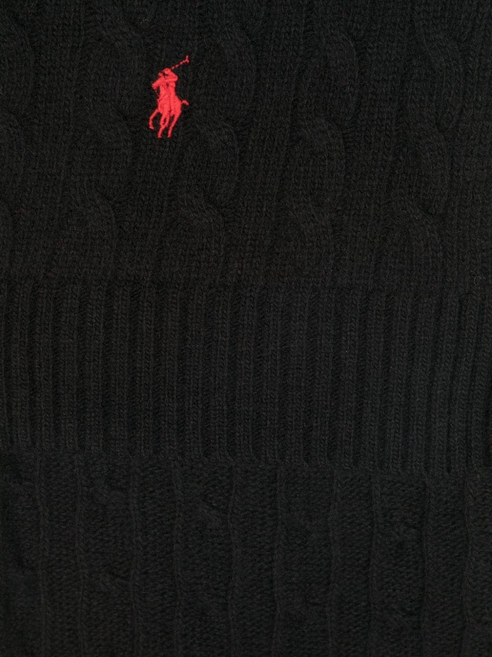 Shop Polo Ralph Lauren Polo Pony Cable-knit Scarf In Black