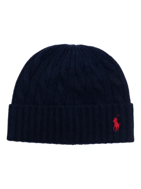 Polo Ralph Lauren logo-embroidered cable-knit beanie