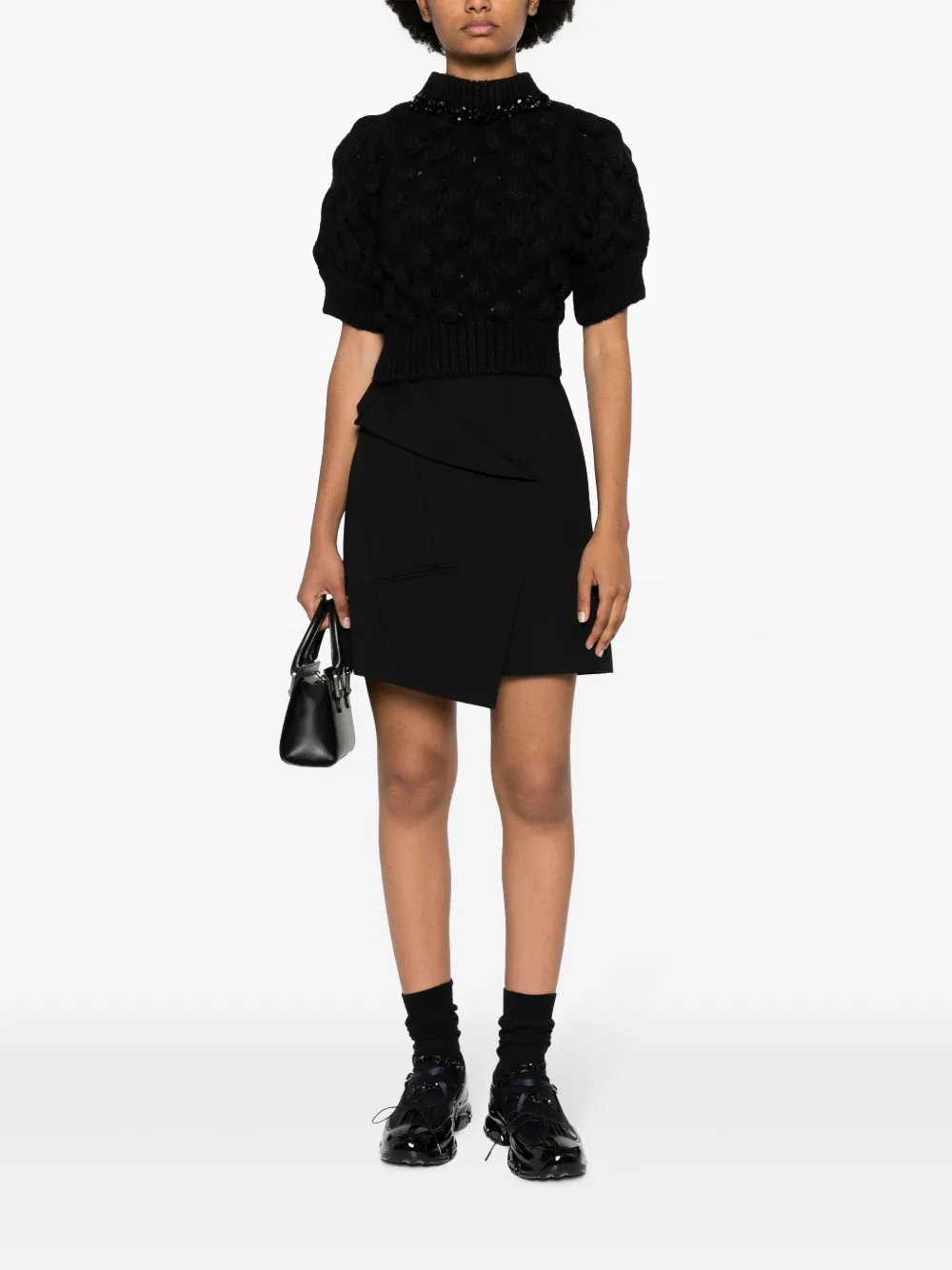 Simone Rocha embellished cropped jumper - Zwart
