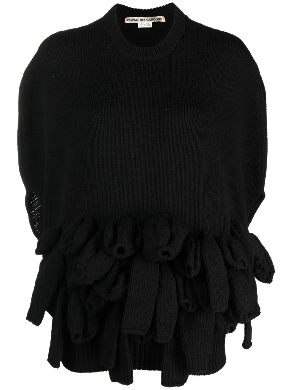 Comme Des Garçons Layered-detail Crew-neck Jumper In Black