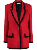 Alessandra Rich checked single-breasted blazer - Red