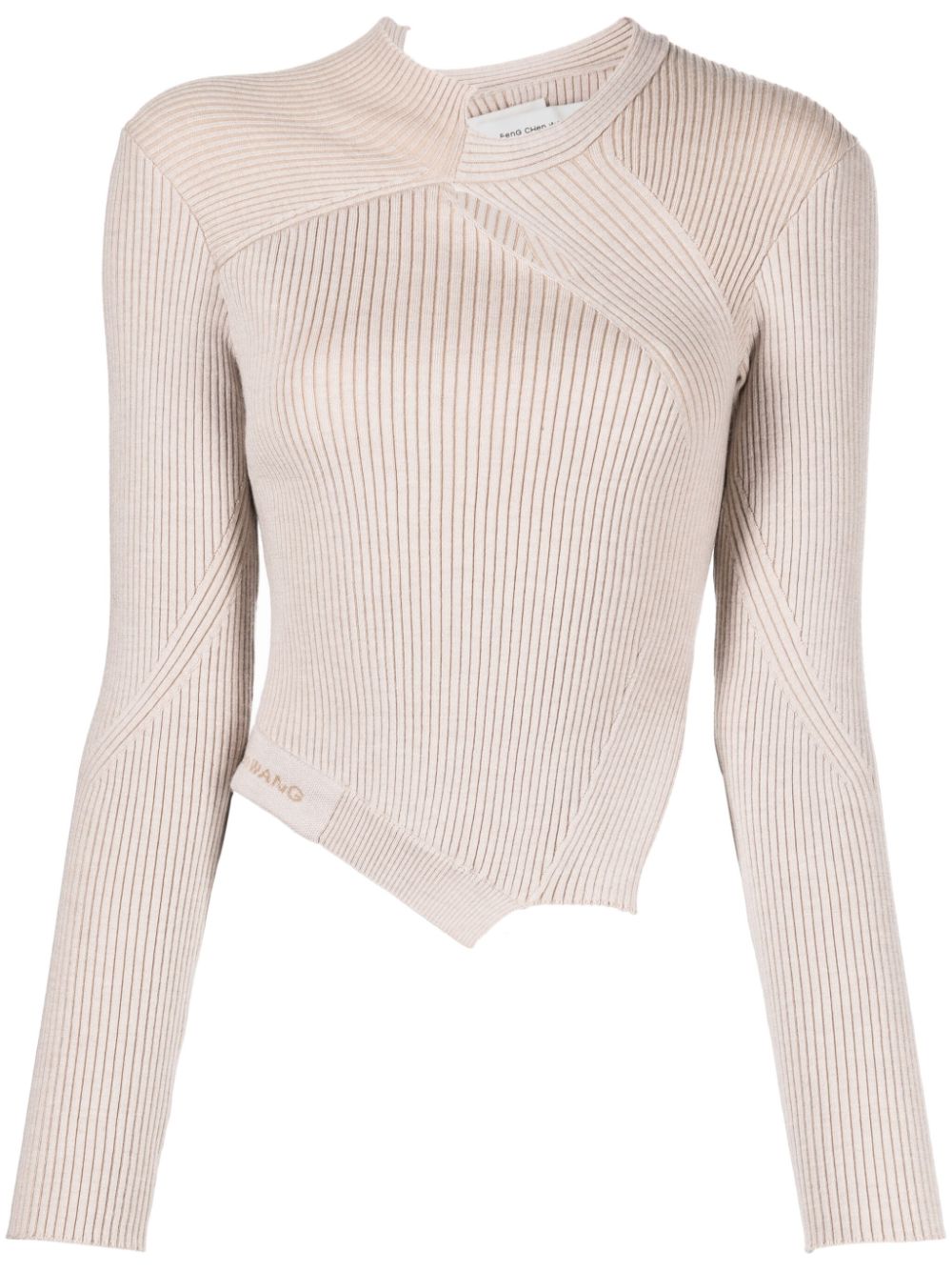 cut-out detailing ribbed-knit jumper