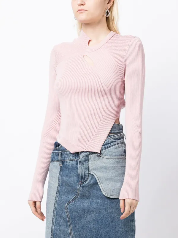 Feng Chen Wang カットアウト リブセーター | ピンク | FARFETCH JP