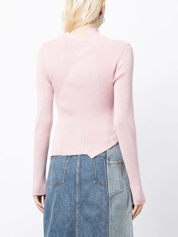 Feng Chen Wang カットアウト リブセーター | ピンク | FARFETCH JP