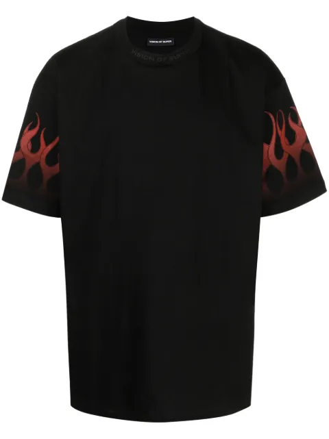 Vision Of Super Red Flames cotton T-shirt