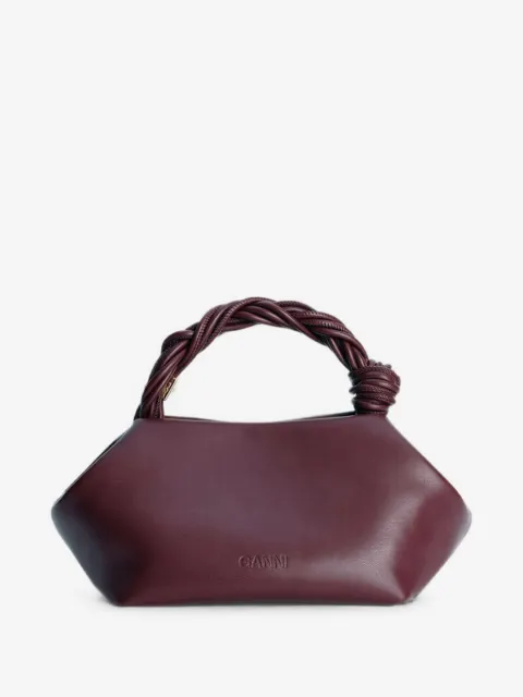 GANNI burgundy small Bou bag