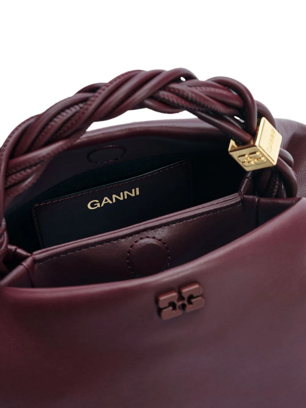GANNI Burgundy Small Bou Bag in Red, view 5