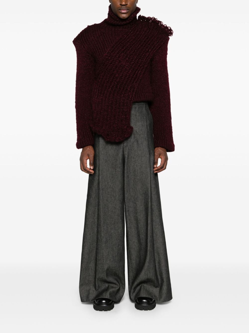 MLGA high-neck chunky-knit jumper - Rood