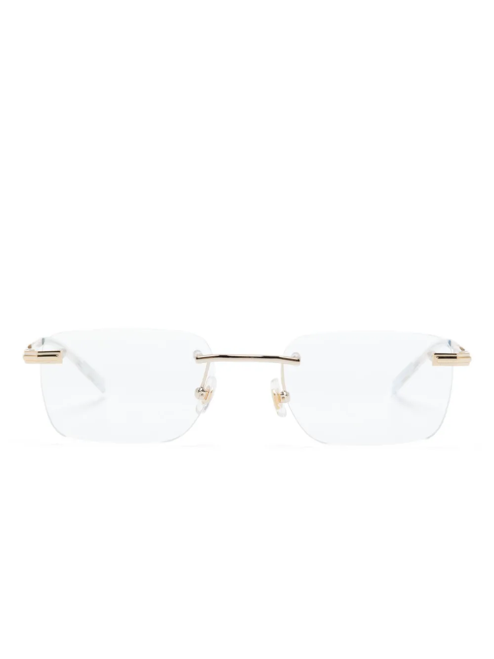 Montblanc Rectangle-frame Rimless Glasses In Gold