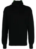 Aries intarsia-knit hooded jumper - Black