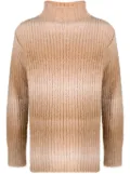 Roberto Collina gradient-effect roll-neck jumper - Brown