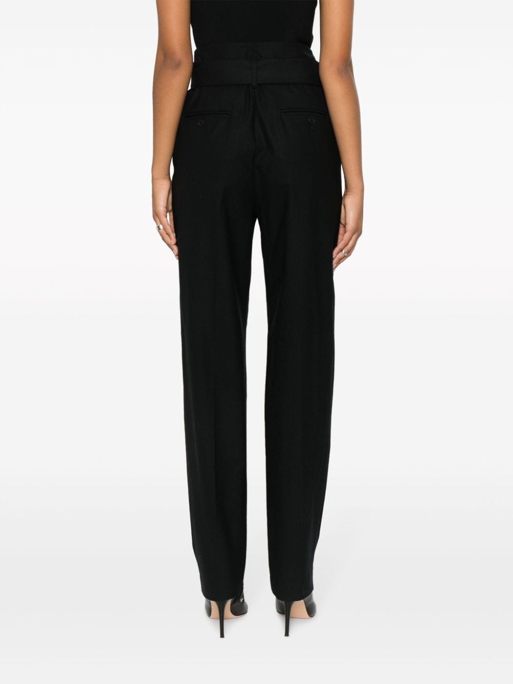 Shop Iro Belted Tailored Trousers In Schwarz