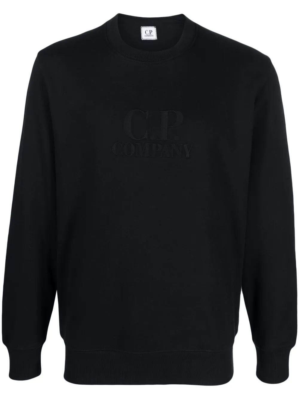 C.p. Company Logo-embroidered Cotton Sweatshirt In Blue