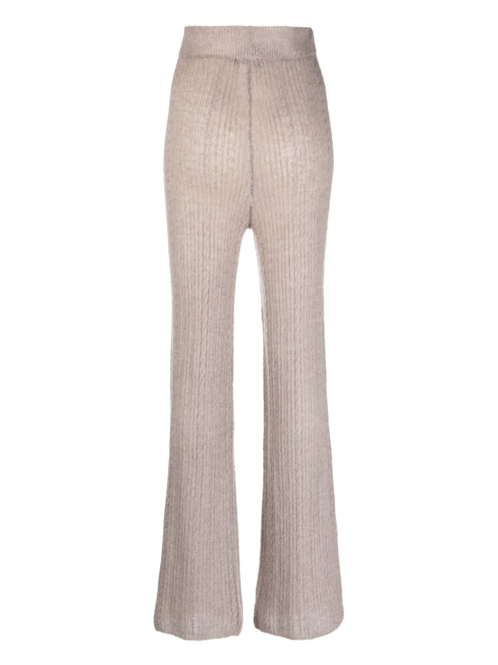 Amomento ribbed-knit flared leggings - Beige