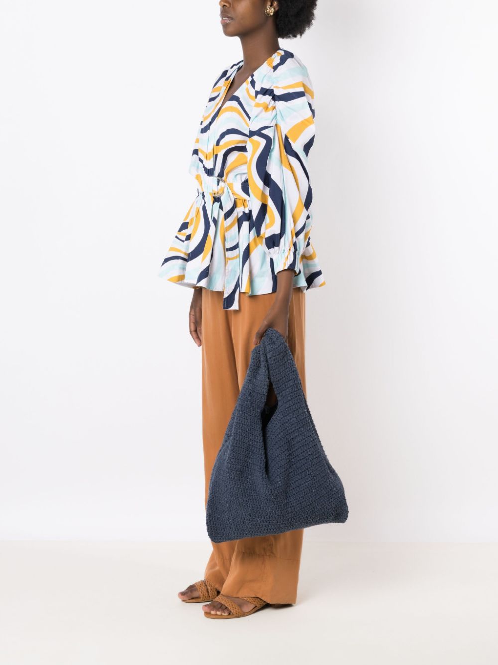 Shop Nannacay Michela Crochet-knit Shoulder Bag In Blue
