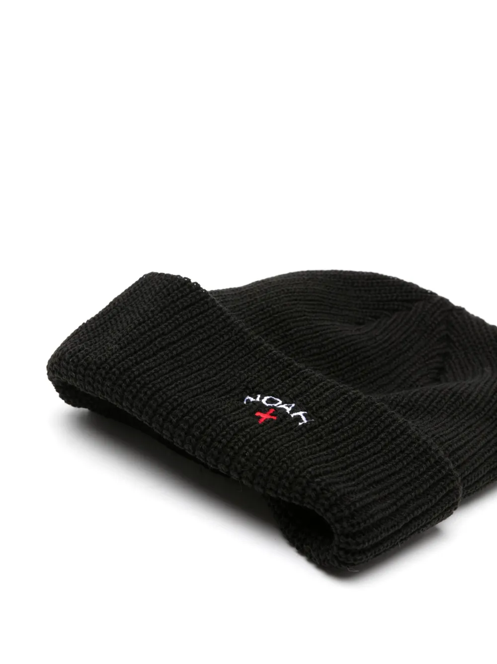 NOAH NY logo-embroidered knitted beanie - Zwart