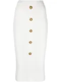 Balmain ribbed-knit midi skirt - White