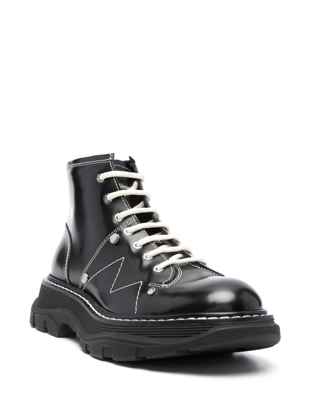 Alexander McQueen tread lace-up ankle boots - Zwart