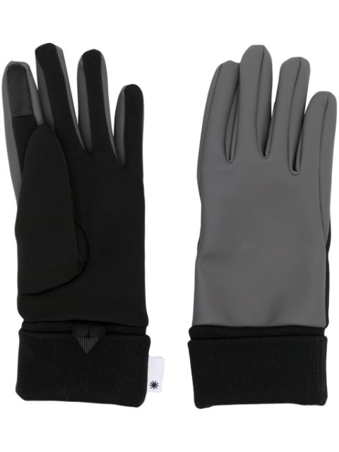 Rains logo-tag two-tone panelled gloves