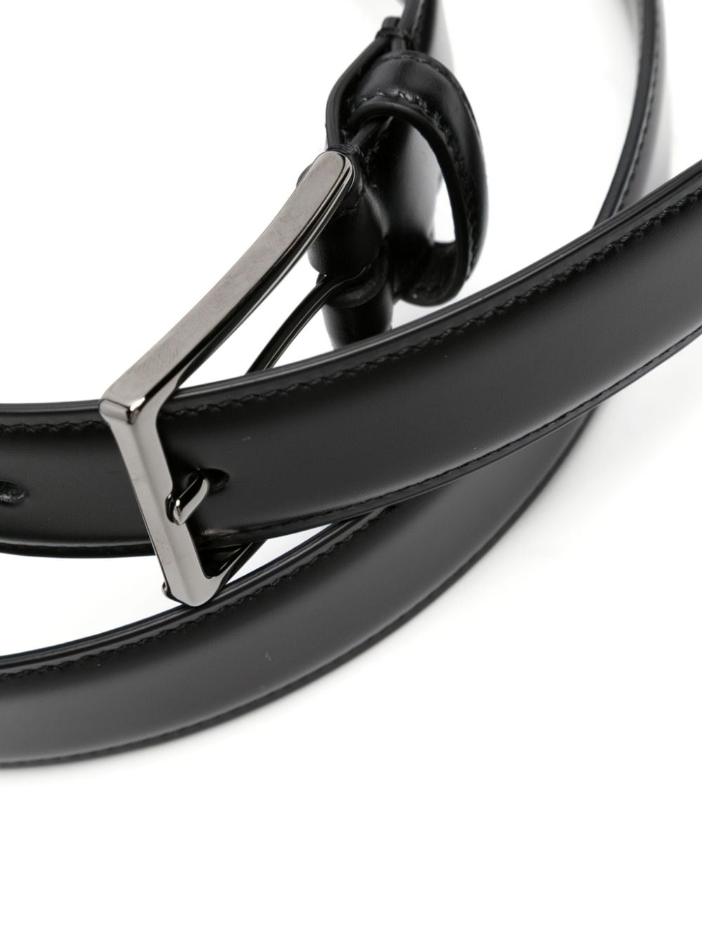 D4.0 buckled leather belt - Zwart
