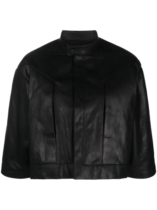 【RICK OWENS】クロップド レザー ジャケット ブラック Rick Owens クロップド レザージャケット | ブラック | FARFETCH JP