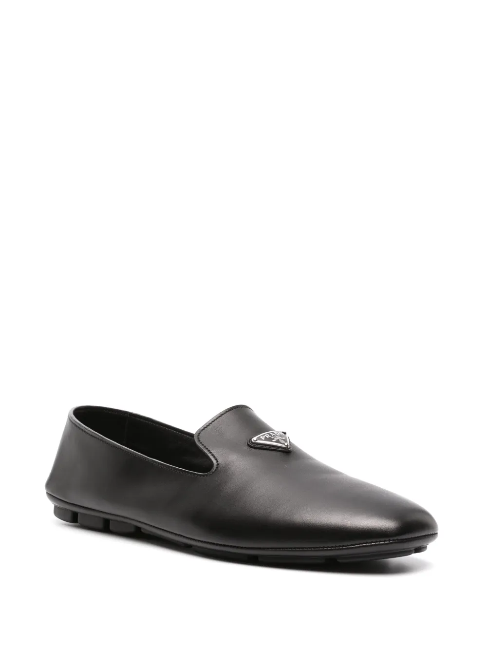 Prada Leren loafers - Zwart
