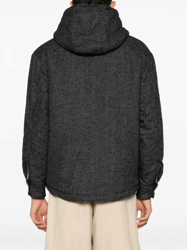 ジャケット・アウター PHENOMENON HOUNDSTOOTH STAND COLLAR JKT CHANEL 17A RUNWAY BLACK WHITE HOUNDSTOOTH SILVER BRAID TRIM