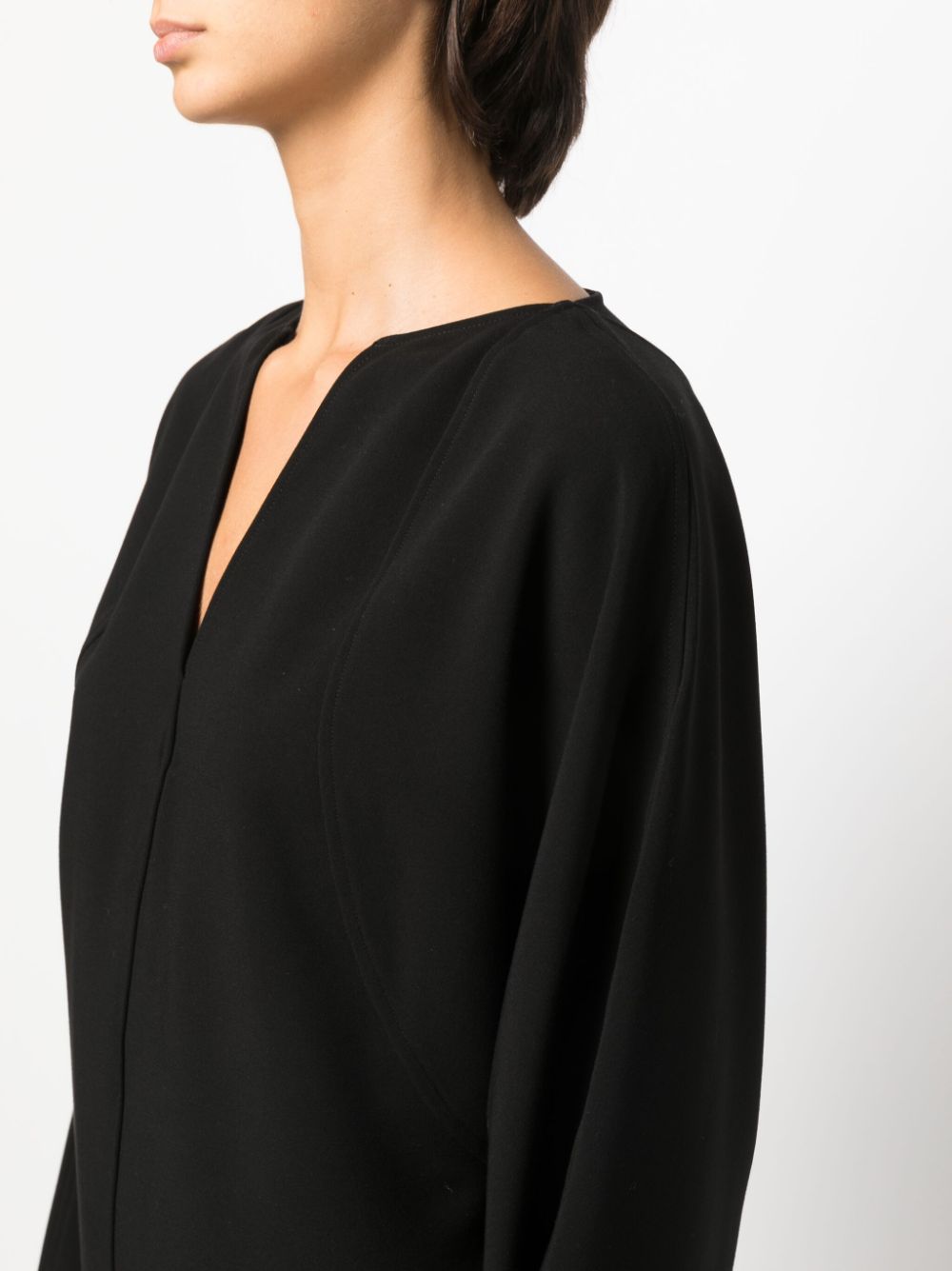 Shop By Malene Birger Elvina Vertical-seamed Midi Dress In Black