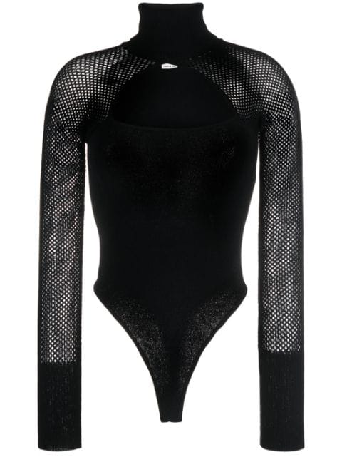 ALESSANDRO VIGILANTE cutout mesh bodysuit