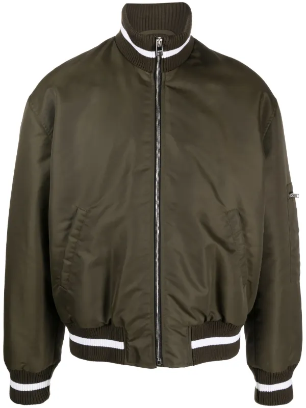 MSGM ロゴ パデッド ボンバージャケット | グリーン | FARFETCH JP