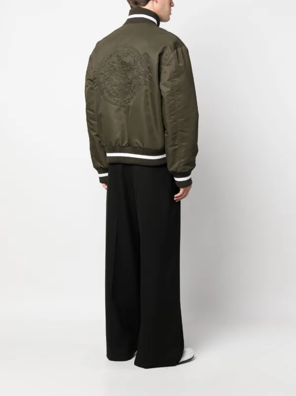 MSGM ロゴ パデッド ボンバージャケット | グリーン | FARFETCH JP