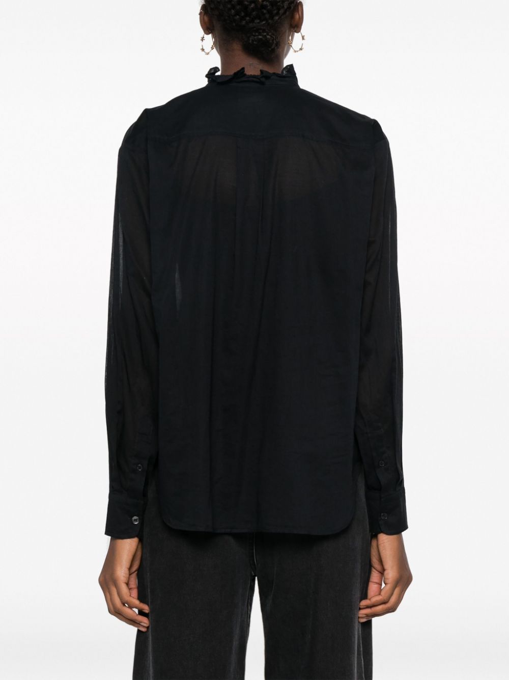 Shop Marant Etoile Gamble Organic Cotton Shirt In Black