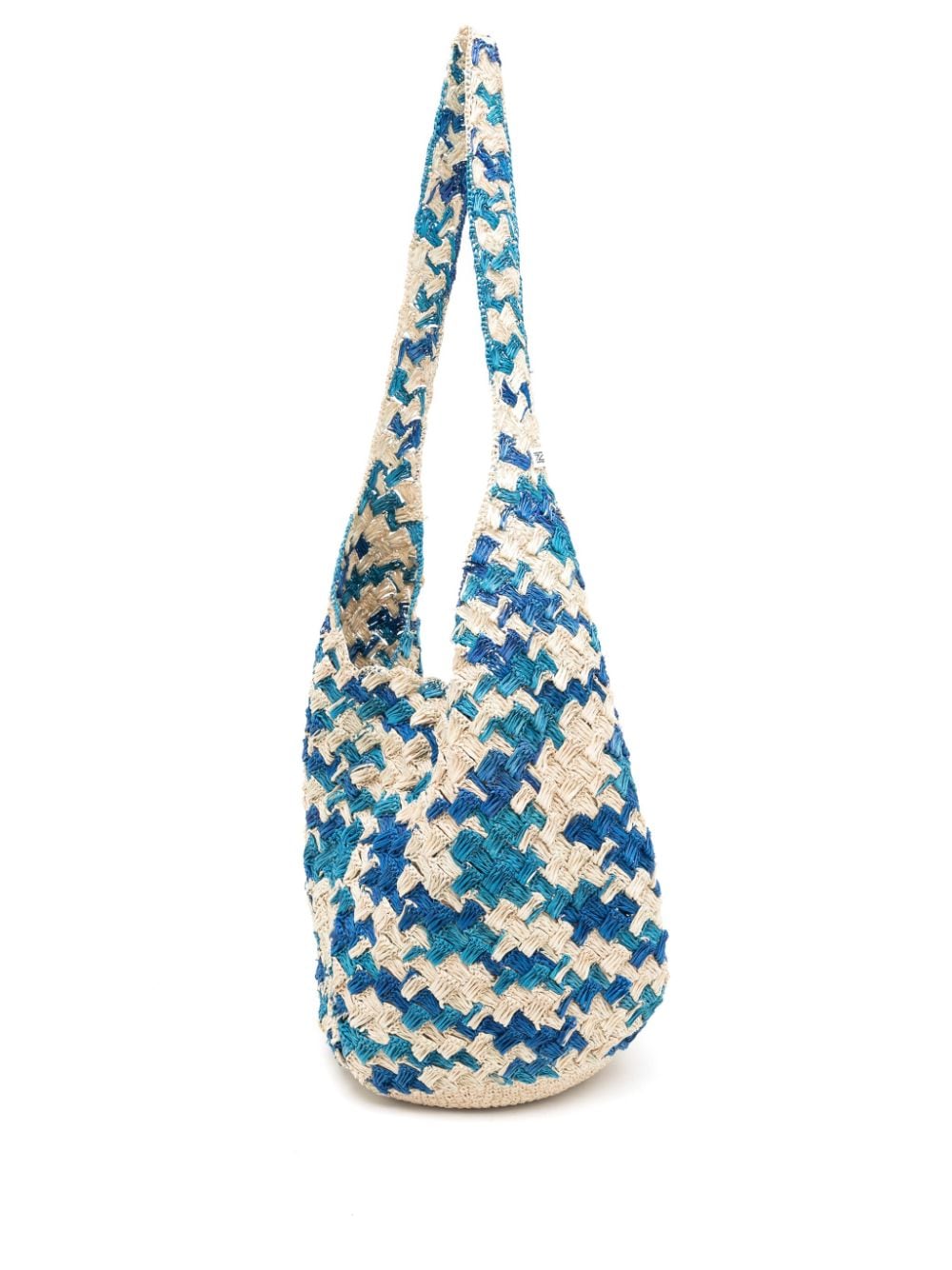 Shop Nannacay Santa Isabel Straw Shoulder Bag In Blue