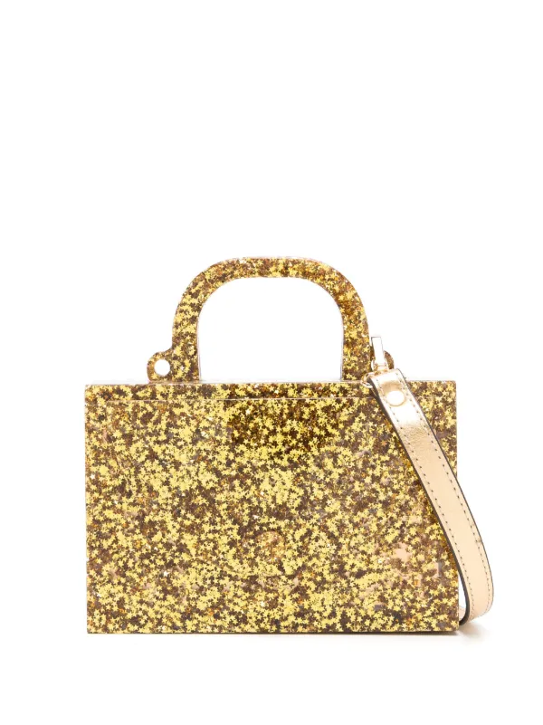 Gold glitter handbag on sale