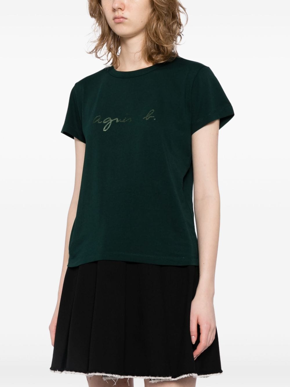 Shop Agnès B. Logo-print Cotton T-shirt In Green