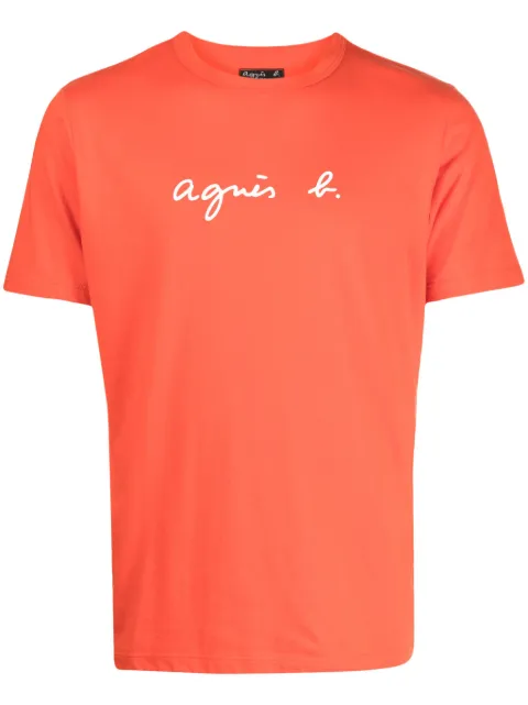 agnès b.  t-shirt en coton à logo imprimé