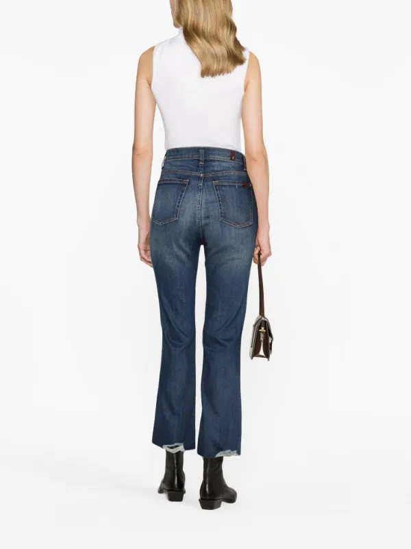 For All Mankind Kick Flare Cropped Jeans Blue FARFETCH JO